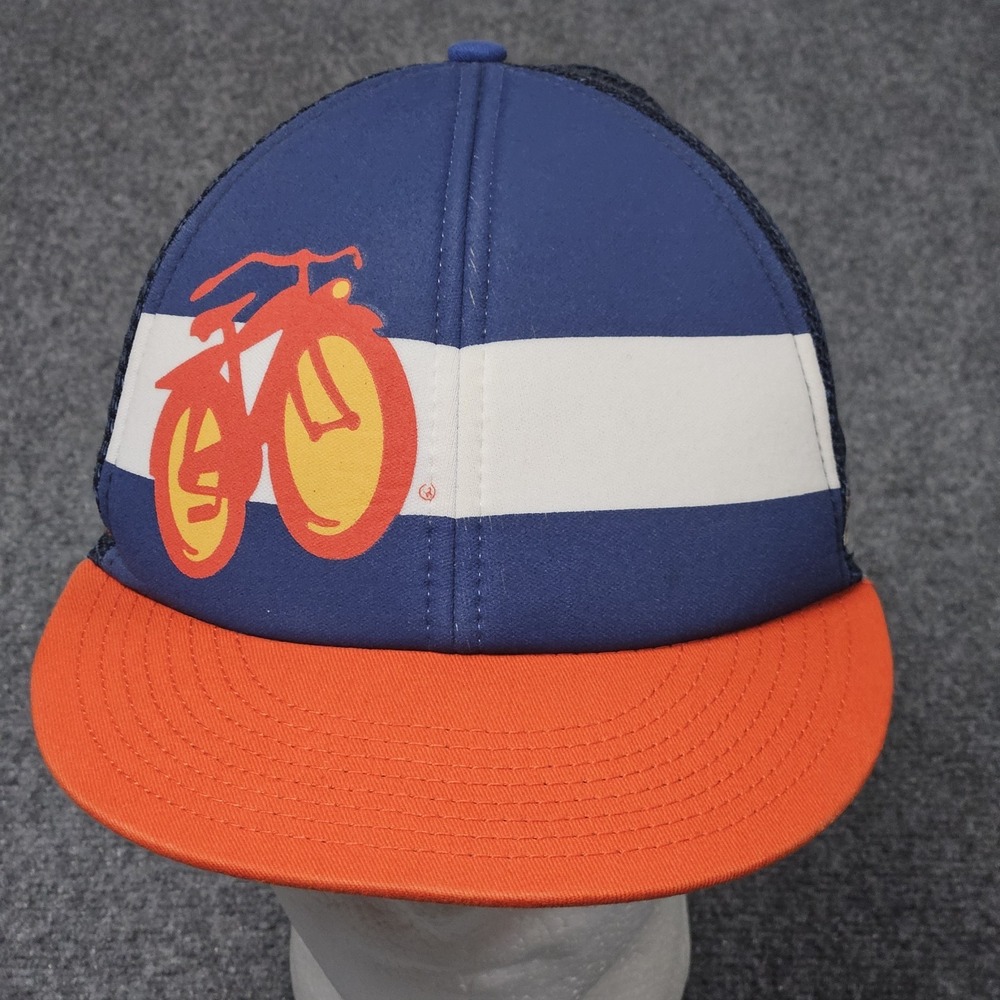 New Belgium Brewing Trucker Hat Mens OSFA Blue Orange Fat Tire Bike Snapback Cap